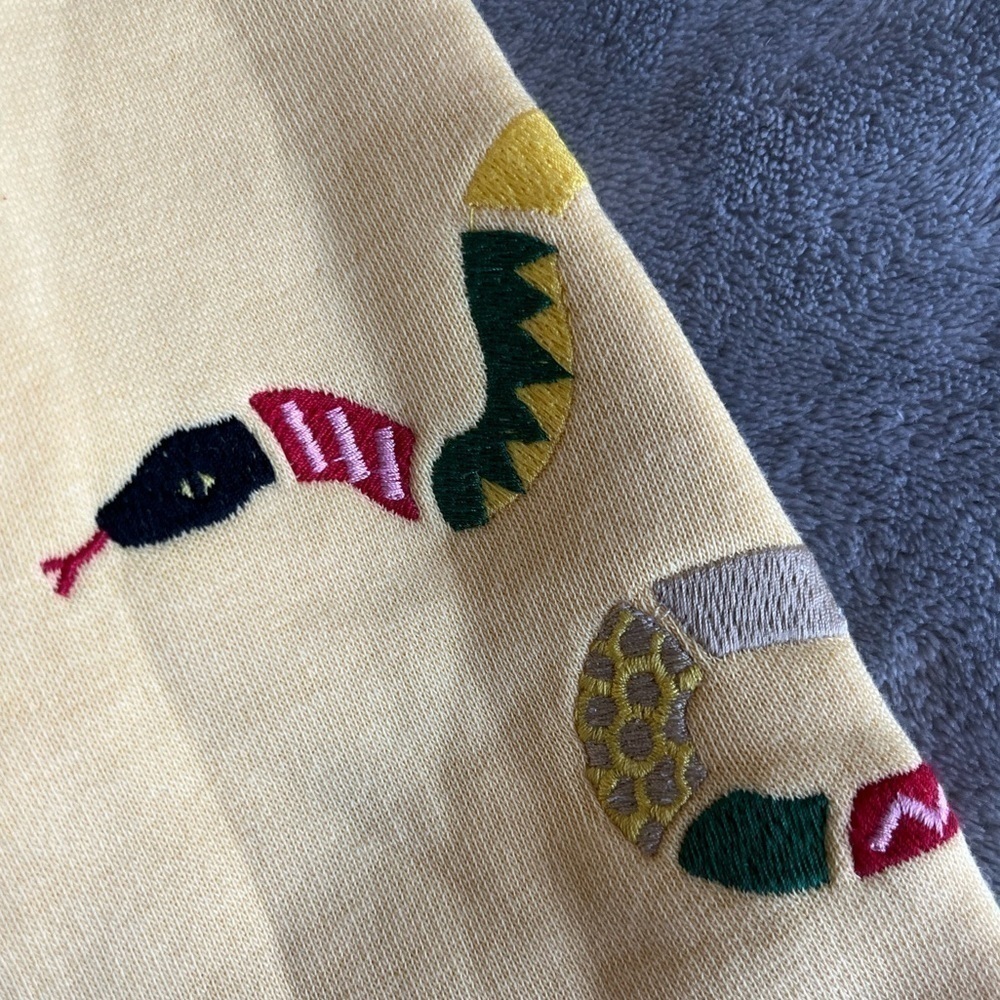 Avenue Tropicale Yellow Embroidered Sweater Extra Small - Picture 4 of 6